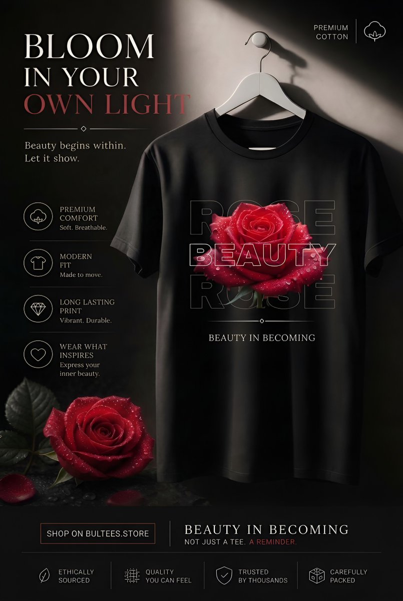 UzunovX's tweet photo. Not just a tee. A reminder. ๐น The Rose Beauty black tee: premium cotton, modern fit, lasting print. Bloom in your own light.
SHOP ON: ๐๐๐
# # # # # # # # # #
๐ท๏ธ BulTees
https://t.co/lvDHEVXRzj
# # # # # # # # # #
#RoseBeauty #GraphicTee #fashionstyle #TeeDesign #GiftforHer
