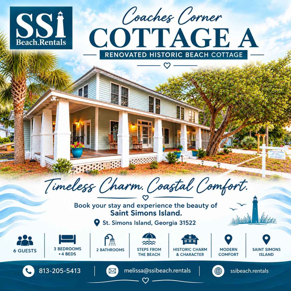ssibeachrentals's tweet photo. Timeless Charm. Coastal Comfort. Meet Coaches Corner Cottage A — renovated beach cottage where island charm meets modern comfort.

Sleeps 6 • 3 BR • 2 Bath •

Steps to the beach.

Book direct: https://t.co/YnpFMgP1wF

#SSIBeachRentals #StSimonsIsland #BookDirect https://t.co/Ne0ZdIchL3