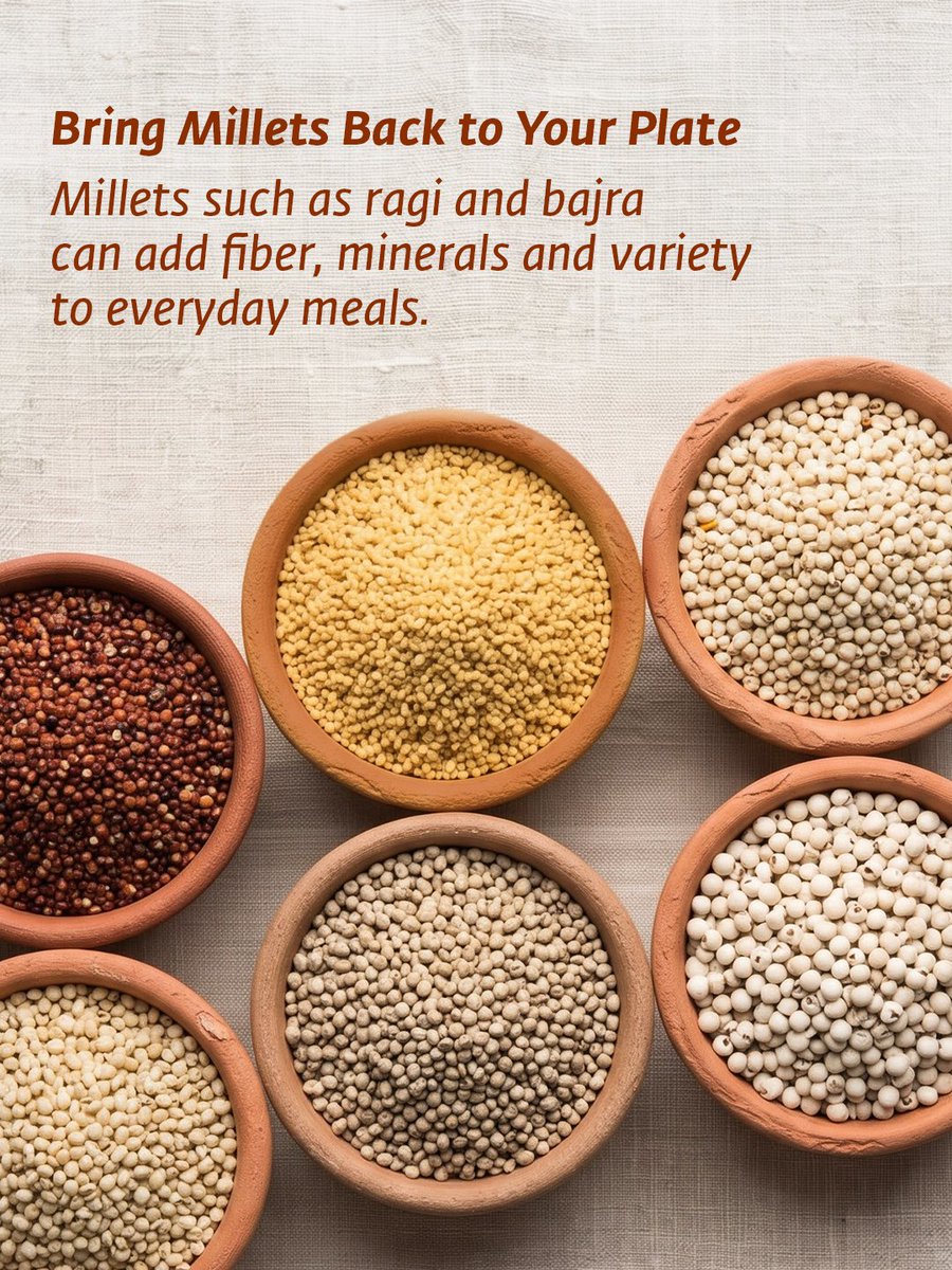 ishafoundation's tweet photo. Bring more variety to your plate by including millets and other whole grains alongside rice and wheat. https://t.co/PlQ4GfMQwf