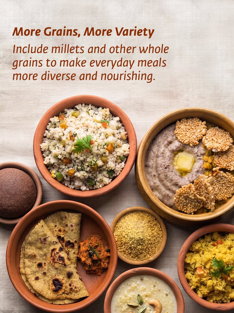 ishafoundation's tweet photo. Bring more variety to your plate by including millets and other whole grains alongside rice and wheat. https://t.co/PlQ4GfMQwf