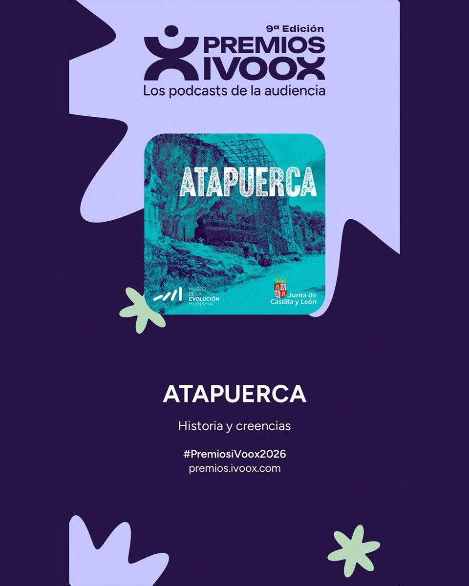 museoevolucion's tweet photo. Los premios de la audiencia @ivoox ya están aquí y desde el MEH os pedimos apoyo para ATAPUERCA, el podcast del Museo de la Evolución Humana y @jcyl creado por @RaquelMartos y realizado por @Extraordinario Si te gustó, ¡échanos una mano y ayudamos a ganar!
https://t.co/wztVSsOOWa https://t.co/6IjGw5hNur
