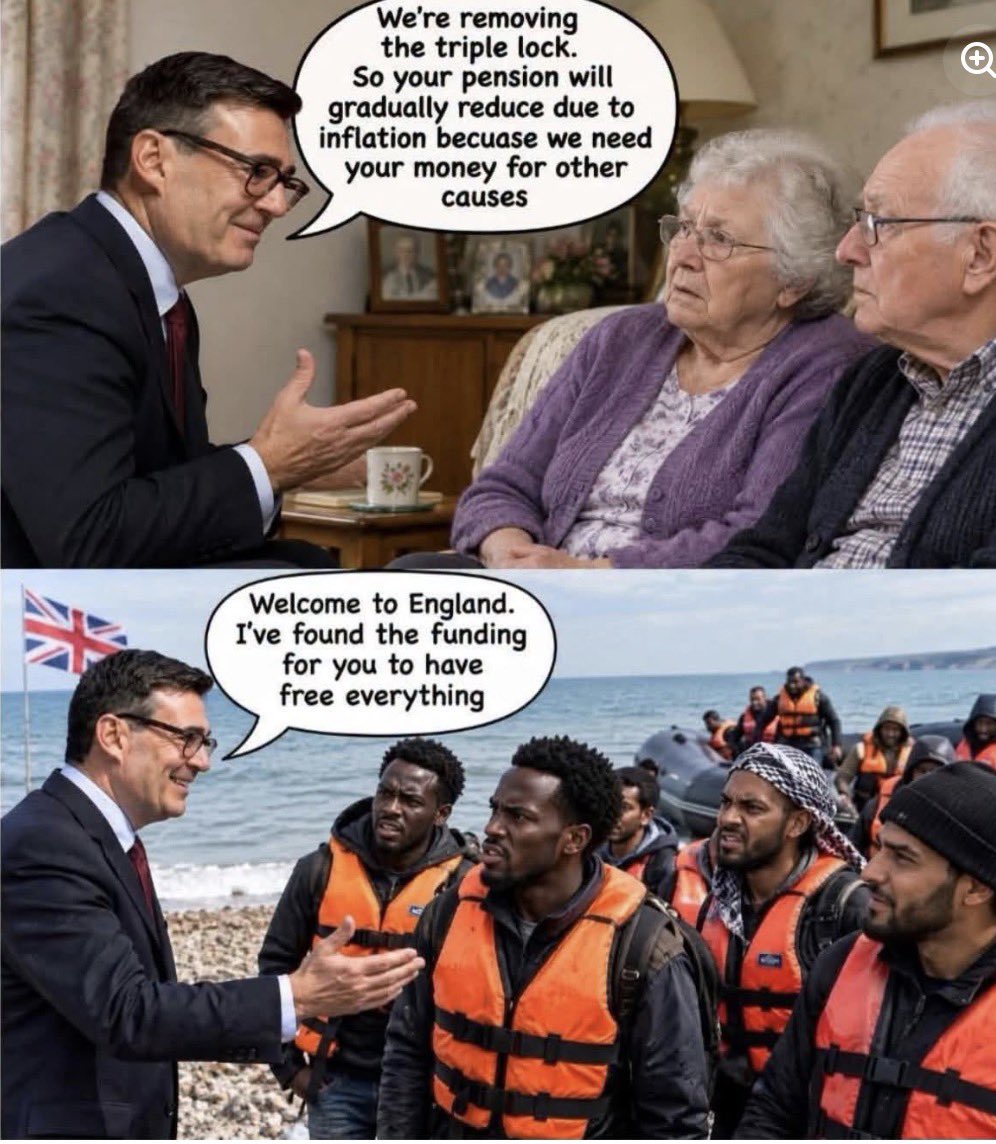 OhBrokenBritain's tweet photo. The sole purpose of the Labour Party now, is to keep raising taxes and milk us dry, to pay for the thousands of illegal immigrants they are smuggling in to the country. Taxes and immigrants are the only legacy of Burnham and Labour! https://t.co/WGVQJeSv2v