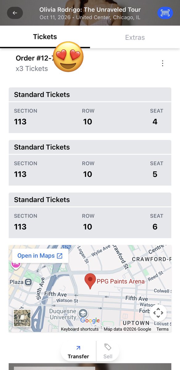 Mackenziee096's tweet photo. Anyone interested in buying 3x tickets for Olivia Rodrigo show concert. 

Location: United Center, Chicago, Illinois 

Date: Sunday, October 11, 2026 

Send me a message if you're interested or want more details. 

I can show proof of the tickets. https://t.co/KgeWI3PKVY