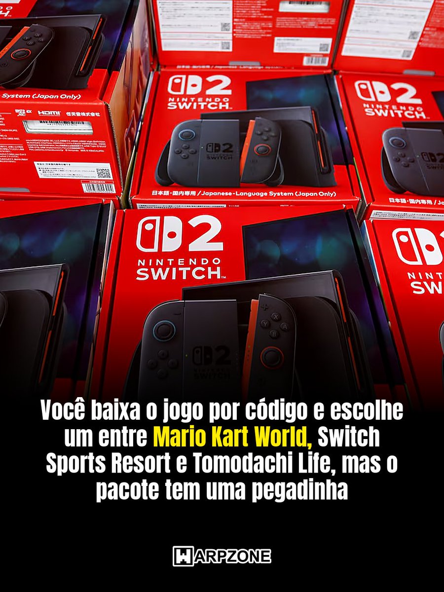 WarpZoneMe's tweet photo. Switch 2 com jogo custa uns 130 reais a mais no Japão.

#NintendoSwitch2 #MarioKartWorld #WarpZone https://t.co/pqFyTGO0I9