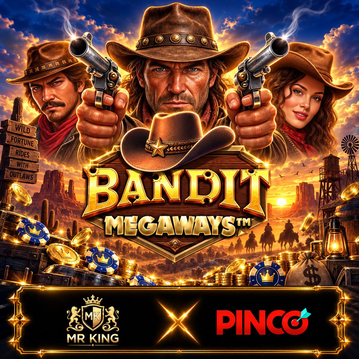 Meritking_x_tr's tweet photo. Vahşi Batı’da kurallar basit: cesaretini topla ve makaraları döndür 🤠💰

Bandit Megaways’in kovboy atmosferi, Pinco ile Meritking’in iş birliğiyle daha da dikkat çekici hale geliyor🌵

#meritking #slot #bahis 
https://t.co/77va9tuDXc https://t.co/CBANANmsf3