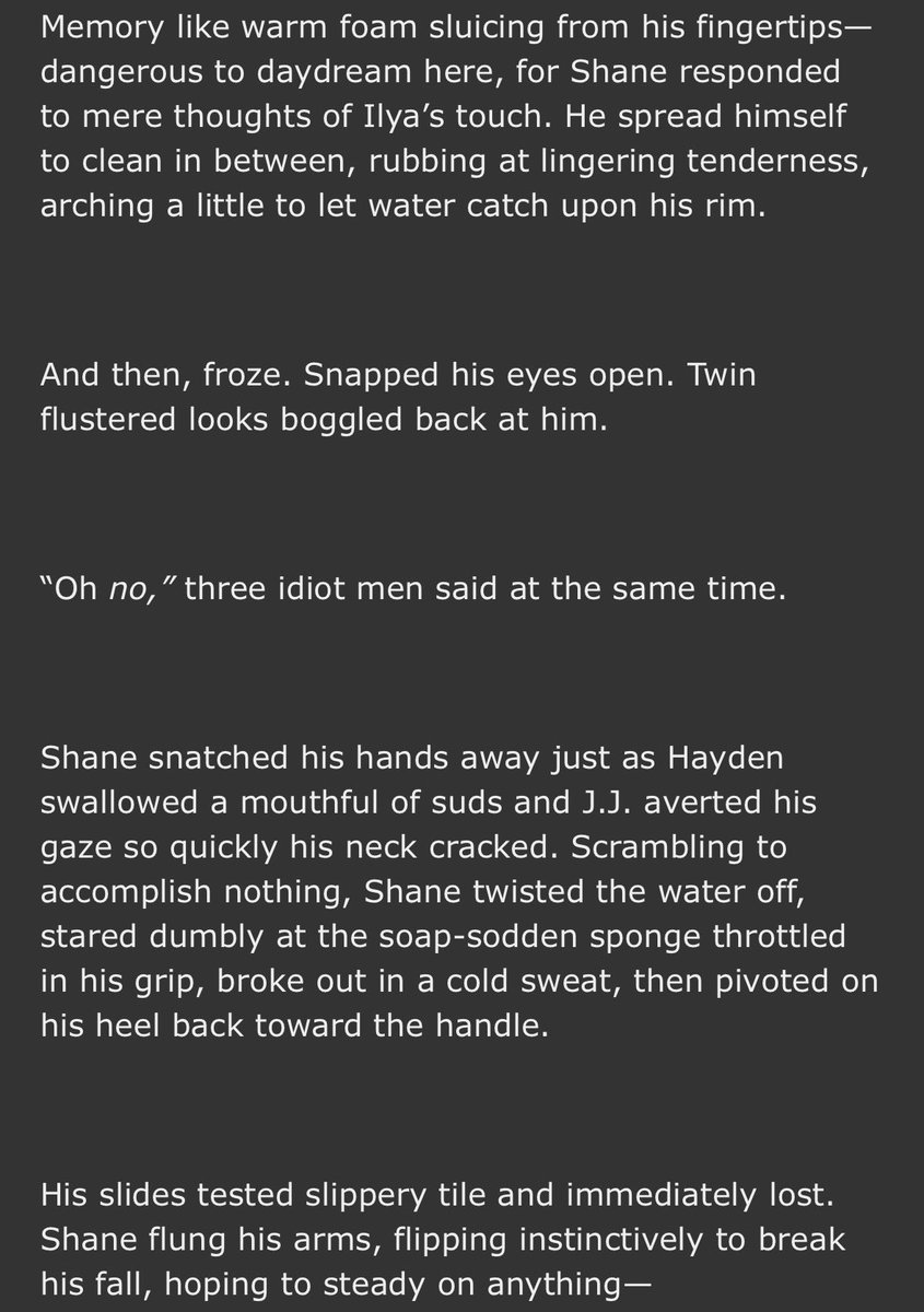 apriicating's tweet photo. one of my favourite ongoing fics #ofalltime just updated, hilaaarious antics with the voyageurs not coping with shane’s hotness, absolutely delicious smut, and angst!! all my of my favourite things!! go read!! (screenshots from most recent chapter)
https://t.co/RNVRPN8D8w https://t.co/69FHSgd8nK