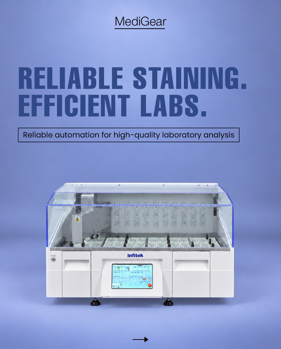 medigearglobal's tweet photo. Reliable Staining. Efficient Labs.

���connect@medigear.uk

This post is intended for general informational purposes only. MediGear is a medical equipment distributor and does not provide medical advice

#SlideStainer #Histopathology #PathologyLab #LaboratoryEquipment https://t.co/z1xVrTWS2T