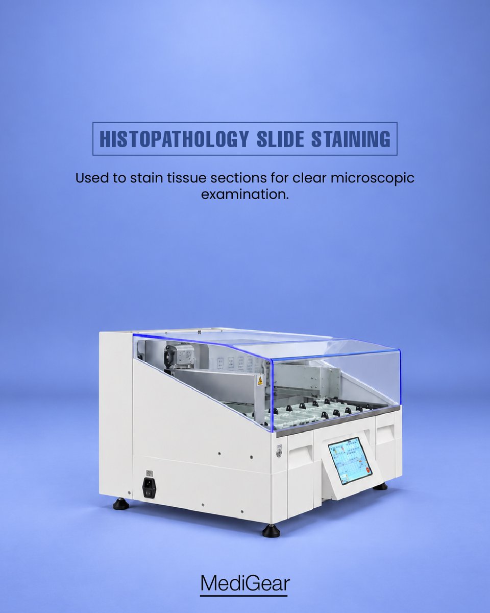 medigearglobal's tweet photo. Reliable Staining. Efficient Labs.

���connect@medigear.uk

This post is intended for general informational purposes only. MediGear is a medical equipment distributor and does not provide medical advice

#SlideStainer #Histopathology #PathologyLab #LaboratoryEquipment https://t.co/z1xVrTWS2T