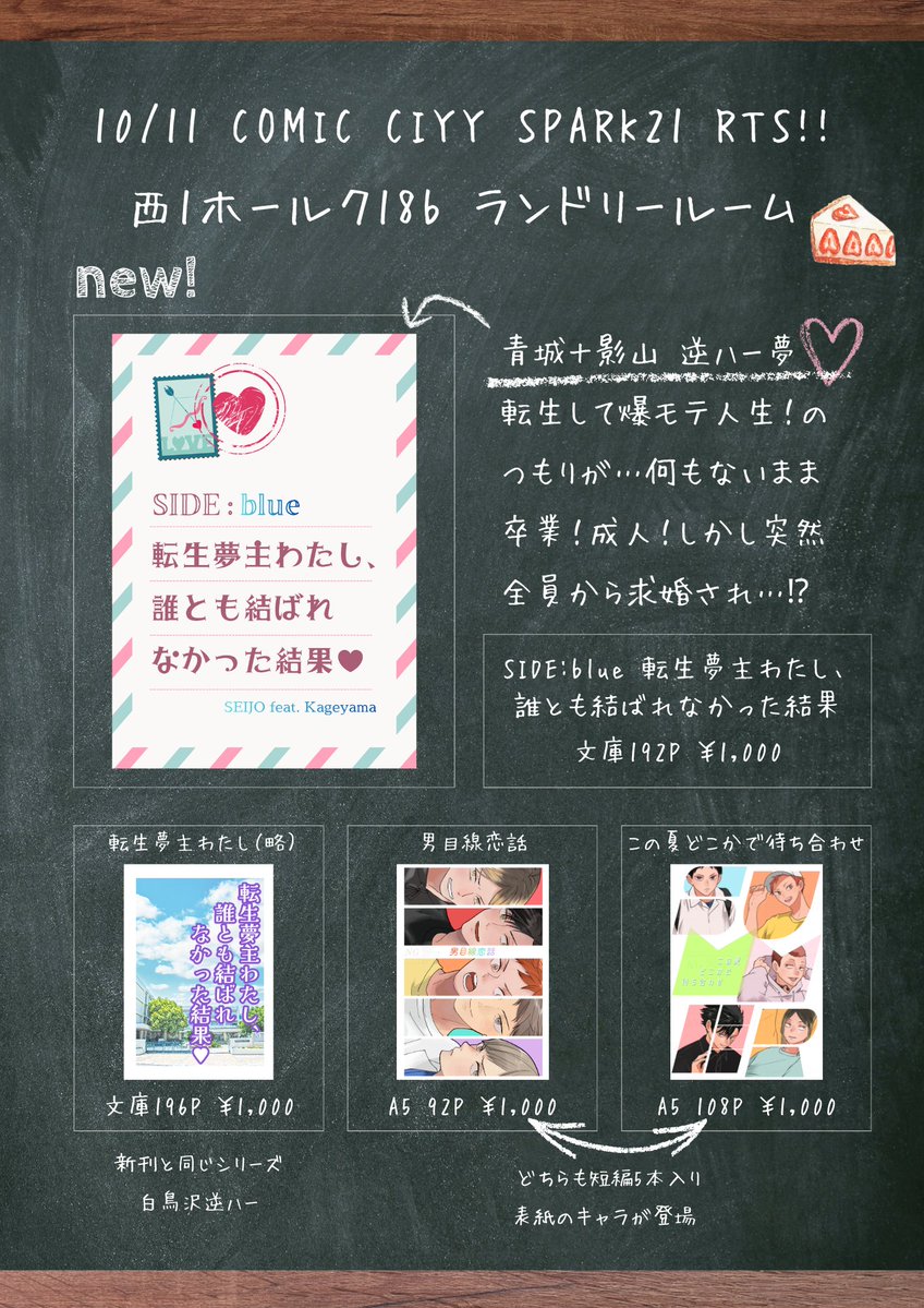 condor_n's tweet photo. 10/11 東京ビッグサイト
RTS!!内 繋ぐ夢と想い お品書きです🌲💗

新刊1種と既刊9種あります！
それぞれの詳細はツリーに繋げたpixivのキャプションからどうぞ～！ https://t.co/xvDogl6Hmh