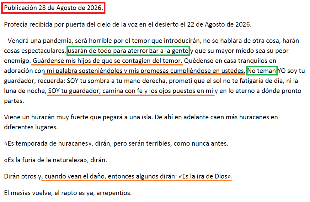 AndreavonR60957's tweet photo. #MasterChefChile ATENCIÓN CHILENOS! LA ELITE SATÁNICA YA DIO EL VAMOS A LA NUEVA FALSA PLANDEMIA! ¿QUE HACER?
1.-ORA SALMOS DE PROTECCIÓN 17,77,91
2.-MANTEN TU MENTE SANA CON AFIRMACIONES
3.-NO TENGAS TEMOR! (ESO BUSCAN)
4.-SI PUEDES VETE AL CAMPO! https://t.co/zPwFgDNj8L