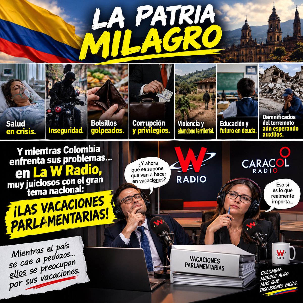 MujeresPhoenix's tweet photo. @CaracolRadio Tanto tema para tocar... https://t.co/x6vxqhe8yX