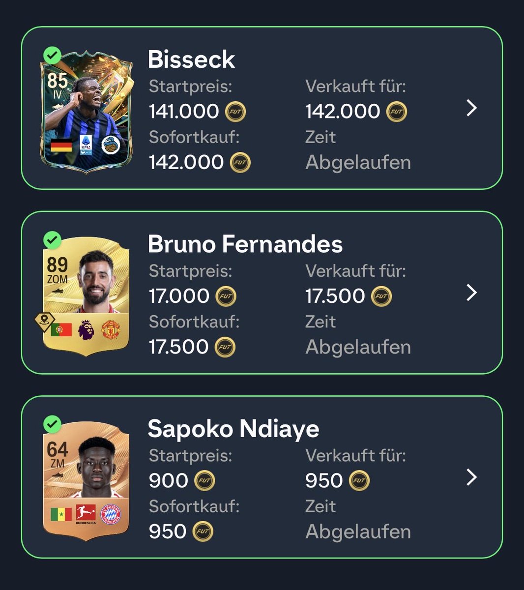 SwepixTv's tweet photo. EA belohnt mich stündlich für meinen Aufwand mit der ÜV Liste und schenkt mir die verkauften Karten als Erstbesitzer und tauschbar 🤣 https://t.co/021nqZMRN1