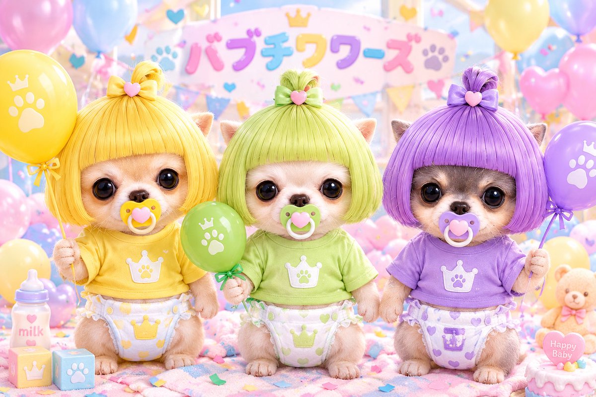 michirulucky's tweet photo. こんばんはバブ👶

こっちのバブチワワもよろしくお願いします🎈🐶🐶🐶💕

#髪型が偏ってきましたねＡＩさん😅 https://t.co/Kp2nOL9LZy