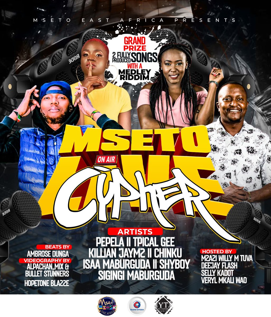 RadioCitizenFM's tweet photo. Leo Ndani ya Mseto Live CYPHER 

#MsetoCypher
#RadioNumberOne https://t.co/CdY1PzlI4N