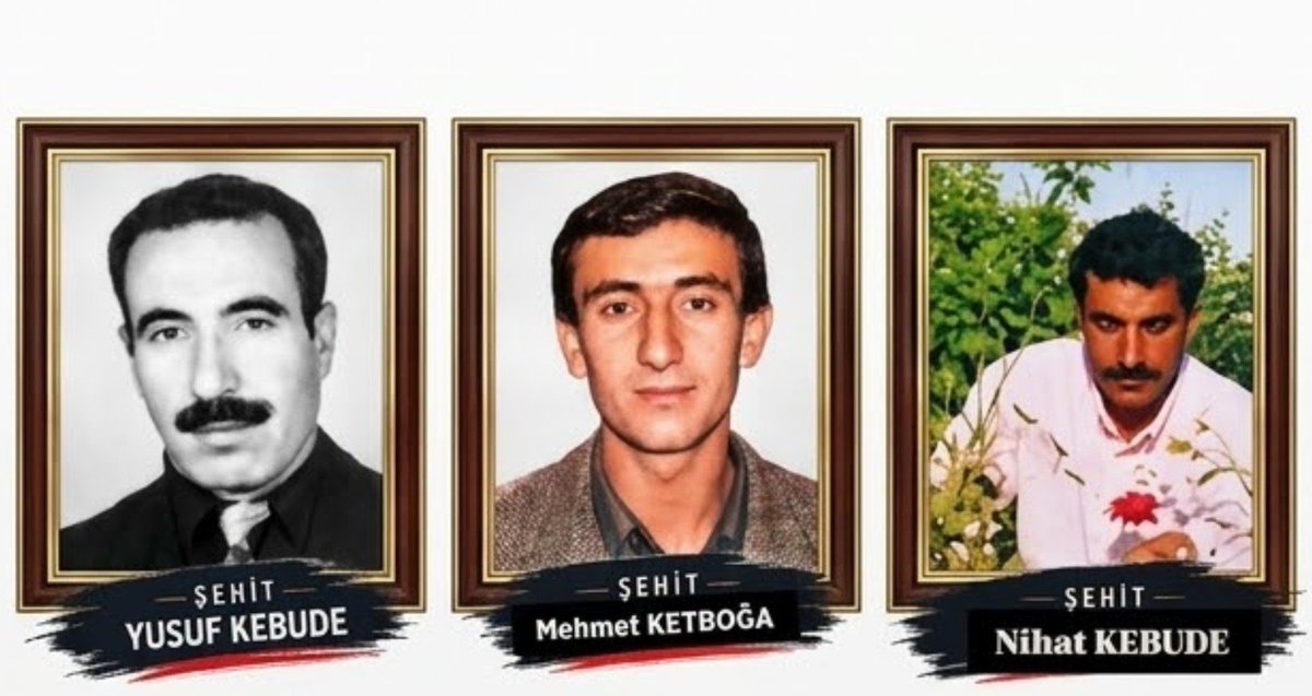 idrisTugunmus12's tweet photo. 06.10.1993 Tarihinde #Bingöl'de pkklı hain alçak teröristlerce Şehit edilen Yusuf KEBUDE, Mehmet KETBOĞA, Nihat KEBUDE'yi şehadetlerinin sene-i devriyesinde rahmetle minnetle anıyorum.

Şehitlerimizin mekânları cennet makamları Âliyy olsun inşallah.

VATAN SAĞOLSUN...

Kahrolsun pkk ve işbirlikçileri #HainsizTürkiye