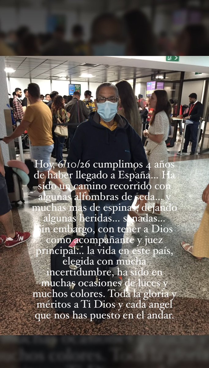 marienel_marval's tweet photo. Hoy, 6/10/26 cumplimps 4 años de haber llegado a España... Ha sido un camino recorrido con algunas alfombras de seda.... y muchas mas de espinas, dejando algunas heridas... si nadas... sin embargo, con tener a Dios como acompañante y juez principal... estamos en alta 🙌🏼 Amén 🙏🏼 https://t.co/ef9WqIqxaR