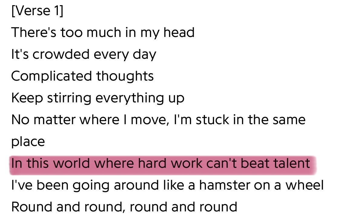 Fixon_ree's tweet photo. ‘In this world where hard work can't beat talent’
‘Trying to keep up with everyone else
I lost my own pace’
‘I gather up all the scattered pieces
Whatever shape they make, I'll find a way to shine’

SONG MINGI ☹️ https://t.co/SnEjdoiQPG