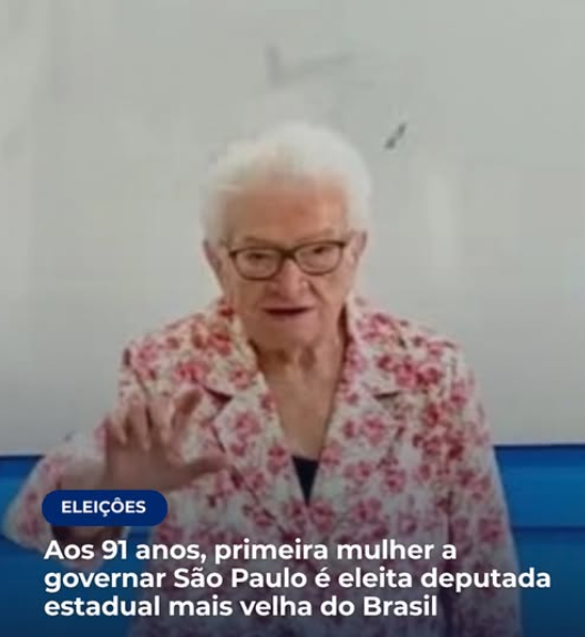 orlandoguerreir's tweet photo. Aos 91 anos, Luiza Erundina (PSOL) fez história nas eleições deste domingo (4) ao ser eleita deputada estadual mais velha da Assembleia Legislativa de São Paulo (Alesp) e também entre os parlamentares estaduais do Brasil. Ela recebeu 169.567 votos.
Nascida em Uiraúna, no Sertão da Paraíba, Erundina é assistente social formada pela Universidade Federal da Paraíba (UFPB) e possui mestrado em Ciências Sociais, realizado em São Paulo.
Sua trajetória política inclui a Prefeitura de São Paulo, que comandou entre 1989 e 1993. Com a eleição, tornou-se a primeira mulher a administrar a maior cidade do país.
Antes de chegar à prefeitura, Erundina já havia exercido o cargo de deputada estadual, entre 1987 e 1988. Naquele período, era filiada ao PT, partido que ajudou a fundar em 1980.