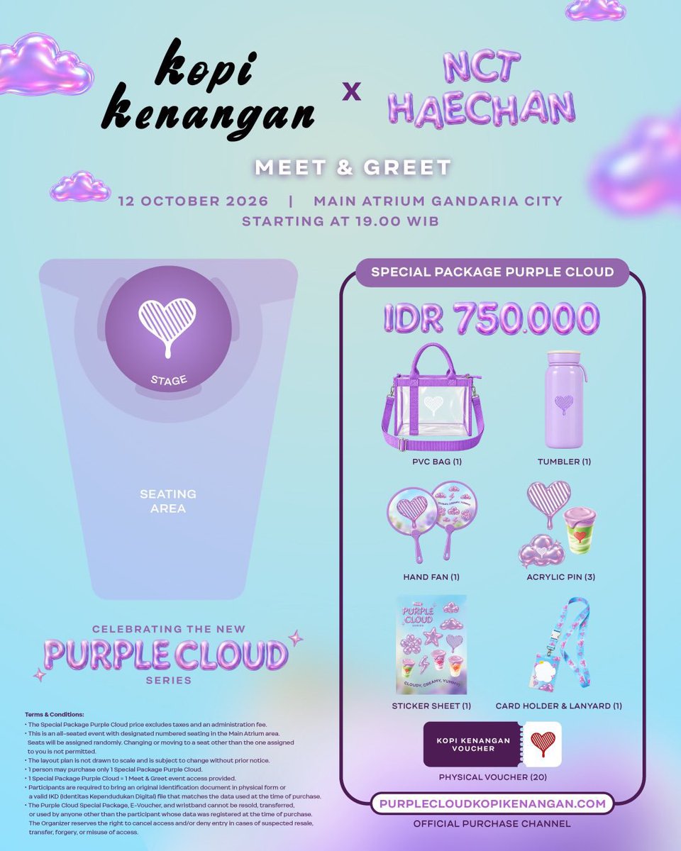mochiesklim's tweet photo. MNG HAECHAN X KOPI KENANGAN

- War tiket di web https://t.co/R8nCPYDUc7 tgl 7-9 Oktober start jam 12.00 WIB
- PERLU REGISTRAI EMAIL/AKUN DULU YA DI WEBNYA
- ⁠Package bisa dibeli seharga 750.000 (belum termasuk pajak dan admin 5.000)
- 1 orang hanya boleh membeli 1 package
 ⁠(kalo berhasil beli package itu udah pasti dapet tiket)
- 1 email, 1 KTP, 1 No HP dibatasi untuk 1 transaksi
- ⁠Acaranya di Main Atrium Gandaria City jam 19.00 WIB
- Redemption tiket tgl 12 Oktober jam 06.00-09.30 WIB (yang sudah berhasil secured)
- ⁠Ada SN (seating number) random

Ada yg mau nambahin??