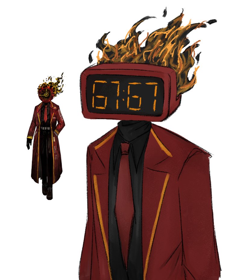 kry_snt's tweet photo. what if Dante didn't have an analog clockhead but a digital one https://t.co/1oIhRFuczJ