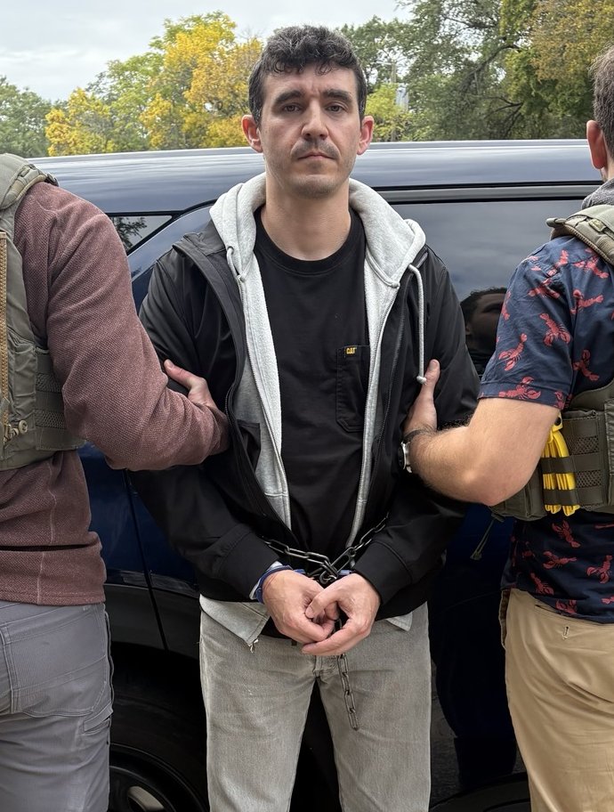 EROBoston's tweet photo. On Oct. 1, ICE Boston arrested Jerome Nicolas Pascal Charton, a criminal illegal alien from France, during targeted operations in Dedham, Mass.

Charton’s criminal history includes arrest for rape of a child with force, three counts of rape of a child 10-year age difference,... https://t.co/77cfHjO2G0