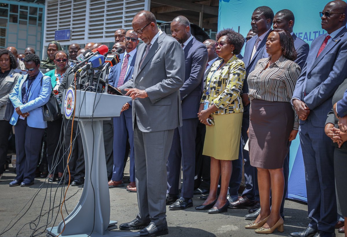 WHOKenya's tweet photo. The @MOH_Kenya has confirmed Kenya's first imported case of #Ebola virus disease.

"We have maintained a high level of alert for Ebola since May 2026." , Cabinet Secretary @HonAdenDuale  

@WHO is supporting @MOH_Kenya to stop further spread.

📢 Toll-free 719 https://t.co/J6yDayeOht