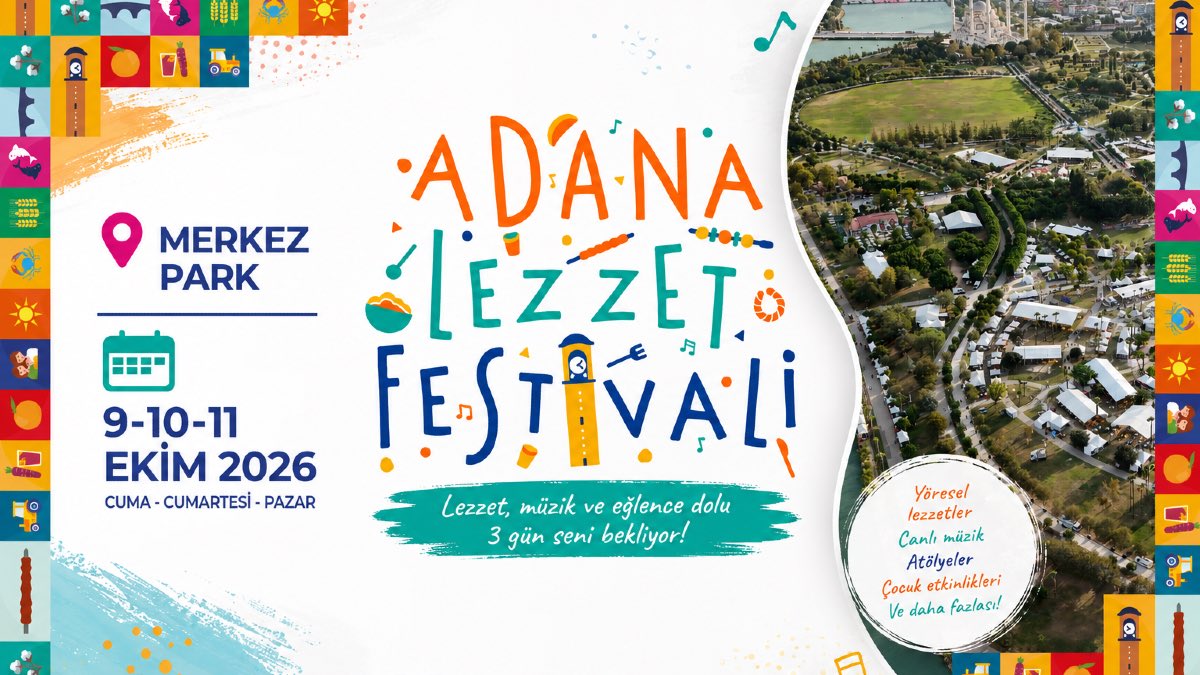 adanatubee's tweet photo. 🍽️ 10. Uluslararası Adana Lezzet Festivali, 
9–11 Ekim’de Merkez Park’ta düzenlenecek. Festivalin 9 Ekim açılış programı da belli oldu. 

📅 9 Ekim programı:
15.00 Kortej
16.00 Açılış
16.30 Mangal ateşi töreni
17.00 Nicolai Tram ile açık ateş gösterisi
18.00 Nazende konseri https://t.co/Q6RKen1R8w