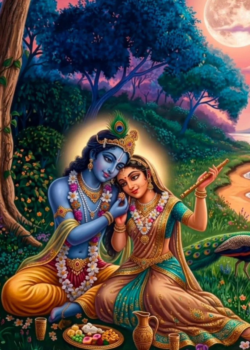 HiNdU05019434's tweet photo. 💞जय श्री राधे राधे 💞

वृन्दावनेश्वरी राधा कृष्णो वृन्दावनेश्वरः। 
परस्परेन क्रीडन्तौ तौ वन्दे नित्यमर्चिष्णुः ॥
यथा राधिका कृष्णे तथैव कृष्णो राधायाम्।
अनन्यभावो द्वयोरेव सत्यं सनातनम् ॥

🙏🦚जय श्री राधे कृष्ण 🦚 🙏
  🍵❣️#शुभ_संध्या ❣️🍵
 1/2 https://t.co/aswNsuJHV2