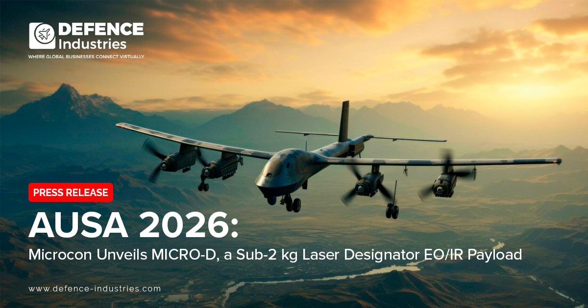 DefenceIND's tweet photo. AUSA 2026: Microcon Unveils MICRO-D

Microcon Vision’s 1.9 kg MICRO-D combines EO/IR imaging, target tracking, laser designation, stabilization and inertial navigation in a compact payload for small airborne platforms. 

🔗 https://t.co/A5zVm7q2Uo https://t.co/0SImrYiPgM