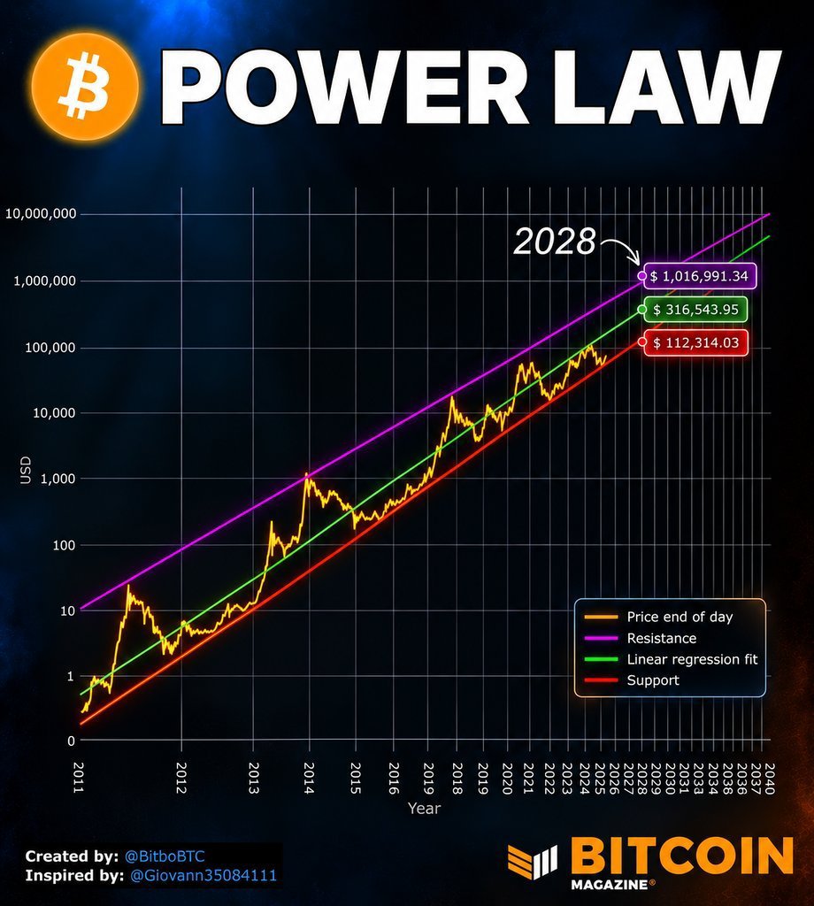 Cryptoocean97's tweet photo. NEW: Bitcoin is rising from it's Power Law support line, maintaining bullish momentum heading into Q4 🚀 https://t.co/HU97VcIOcy