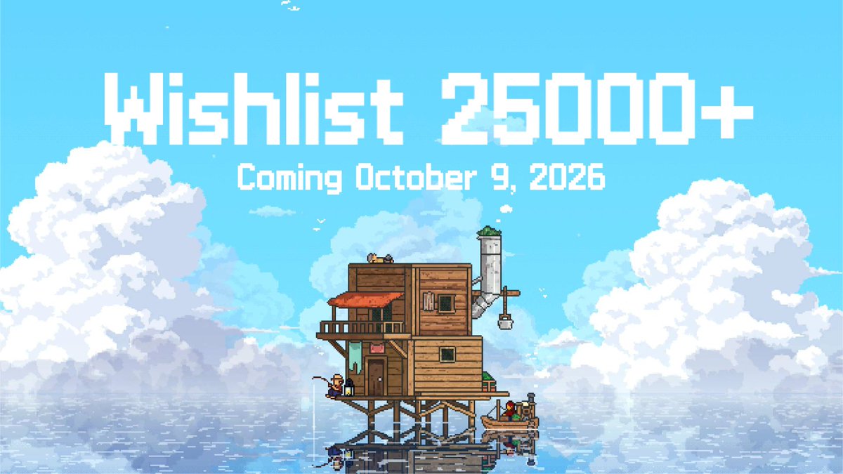 CELESTAY_dev's tweet photo. 🎉 25000+記念！ 10/9リリースまであと3日！🎉

『CELESTAY』は、終末世界で釣りを楽しむ、スローライフ放置建築ゲームです。

🎁 発売記念キャンペーン！🎁
いいね＆リポストしてくれた方から、抽選で5名様に製品版Steamキーをプレゼントさせてください🎣

#CELESTAY #indiesgame https://t.co/z10CmnZKVq