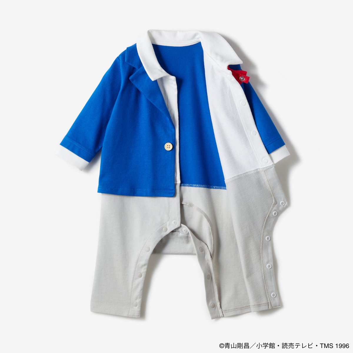 bellemaison_lab's tweet photo. 【新商品発売📢】

可愛すぎる…！！
コナンやキッドになれちゃうベビー服が登場！
重ね着したようなレイヤード風スタイルで、記念撮影やお出かけにも👓

身生地は綿100%で、おしりのマチやベビーの脚に合わせた形など機能もばっちりです🔎

ご購入は👇