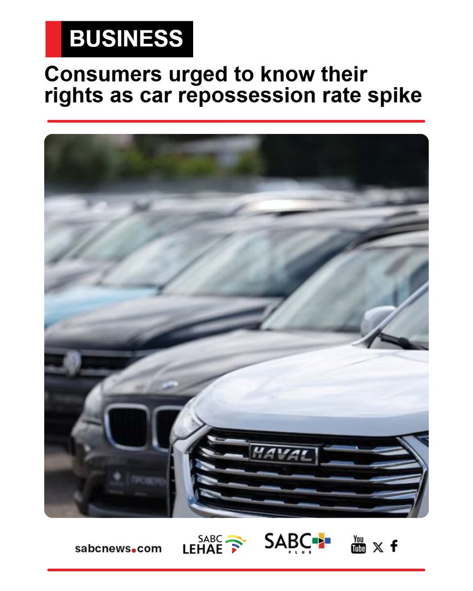 SABCNews's tweet photo. The National Financial Ombud Scheme is urging consumers facing financial difficulties to understand their rights and the options available to them. This comes as more than 22,000 vehicles were repossessed in the country during the first six months of 2023, as many households struggled to keep up with rising living costs and vehicle repayments.                                                                                                                                                                                                                                                                                                                                                                      https://t.co/OII99XVGQX