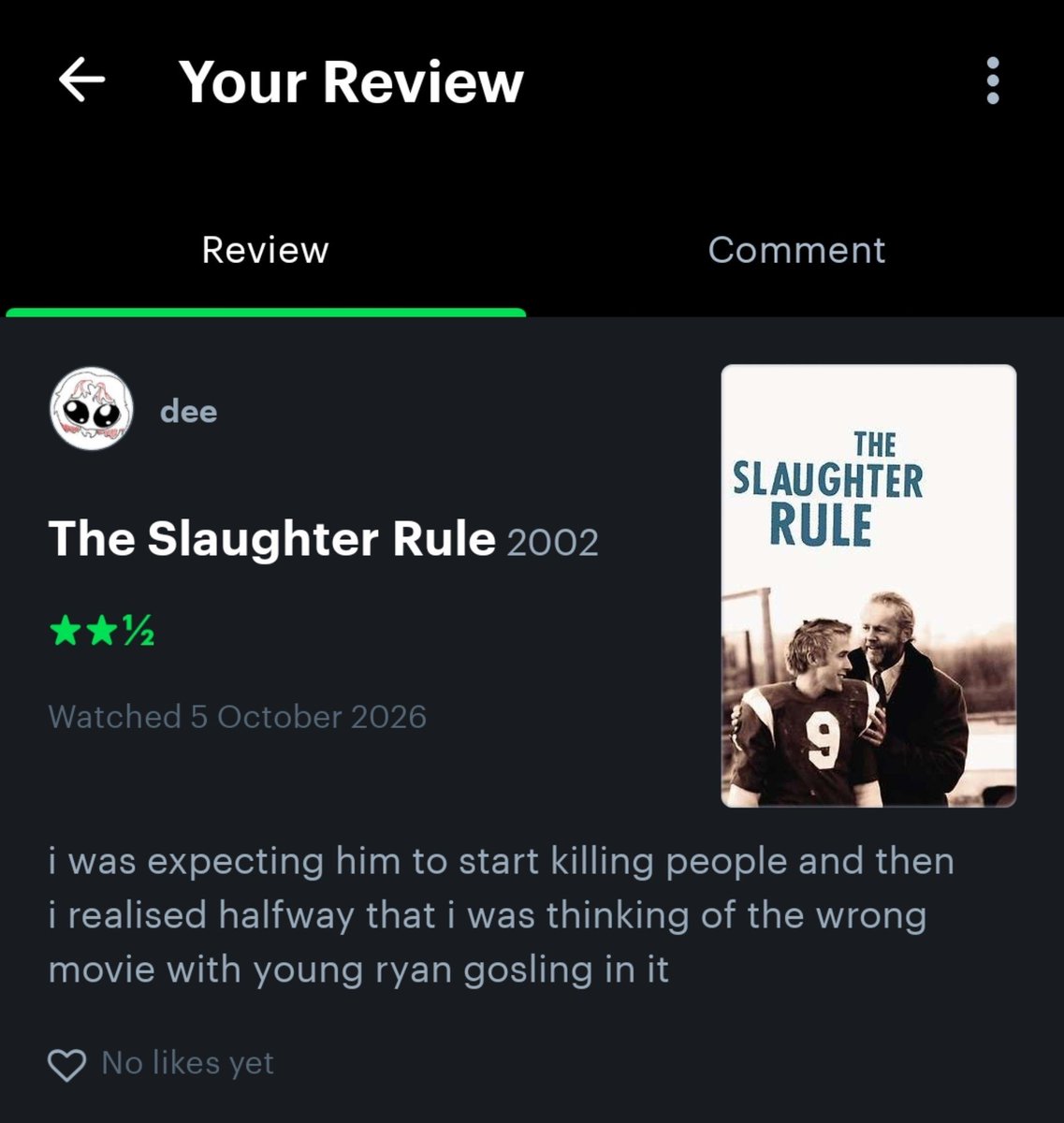 deeletethat's tweet photo. first vs last letterboxd review  As u can see i take these things very seriously https://t.co/faEQ4ELM7l