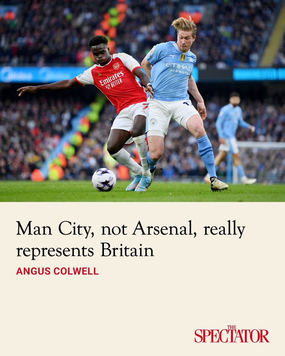 spectator's tweet photo. When you hear that something represents the best of Britain, treat it as nonsense. The phrase 'best of British' has been used to describe the Royal Navy's new Astute-class nuclear submarine the HMS Agamemnon, as well as Waitrose's pork loin medallions.

But turning things, people and institutions into flattering national allegories is addictive, and there's one institution that pops up all the time: Arsenal football club.

Arsenal's sophistication, its urbane nature, its diversity, is regularly cited as a good example of British multiculturalism. A current exhibition at UCL East, 'Black Arsenal', says that the club has a 'unique' relationship with black British culture.

✍️ Angus Colwell

Article | https://t.co/Kw6dbyeOra | @AngusColwell