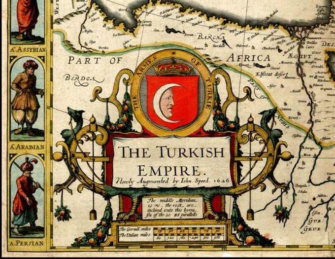 FiiTarih's tweet photo. 1626 tarihli Osmanlı İmparatorluğu’nun sınırlarını gösteren harita. 

 “The Turkish Empire” yazıyor. Yani; Türk İmparatorluğu. https://t.co/KhQzI7syid