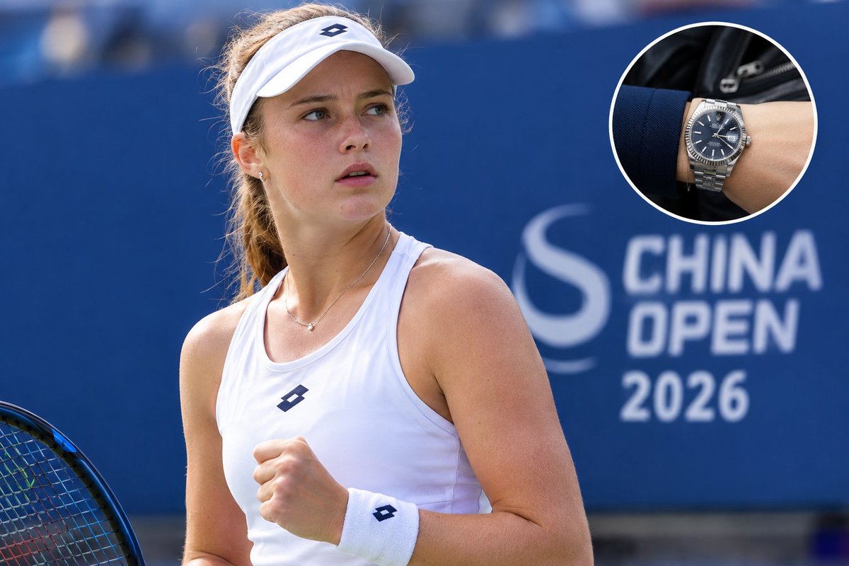 Riyat4dz's tweet photo. Maria Timofeeva claims her watch was stolen after her China Open 2026 match against Naomi Osaka. 🎾⌚ She warns players not to leave tennis bags unattended—even for 10 minutes. Read the full story 👇https://t.co/fJH3llrMQt

 #Tennis #ChinaOpen #NaomiOsaka #foryou #trend https://t.co/X92DbCaNln