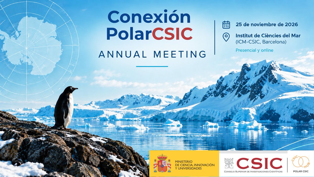 PolarCSIC's tweet photo. El próximo 25 de noviembre realizaremos la reunión anual de Conexión PolarCSIC en el Institut de Ciències del Mar (ICM-CSIC) en Barcelona.

Registro e información actualizada:
https://t.co/kaoQh39fIx https://t.co/ggzOyhbXSc