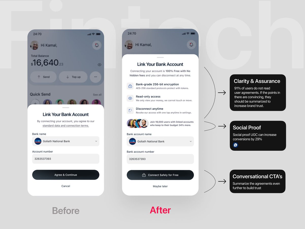 KamalDMomoh's tweet photo. Most times we don't need a complete overhaul to improve conversions.

It's the little things we overlook, that our users subconscious minds notice that can make all the difference.

Here's an example of how ux psychology can make opting into a new feature feel more natural. https://t.co/VsM9ODIVfu