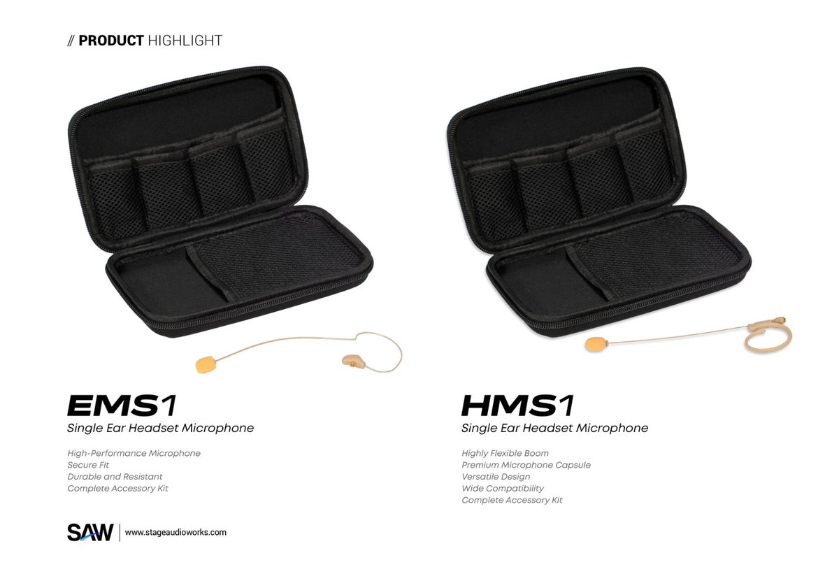 StageAudioWorks's tweet photo. Hands-free, high performance ✨

When every word matters, your microphone shouldn’t get in the way.

The Plus Audio EMS1 and HMS1 headworn microphones are designed for professionals who need clear, reliable audio while staying focused on the job. https://t.co/iKs0c46ctT