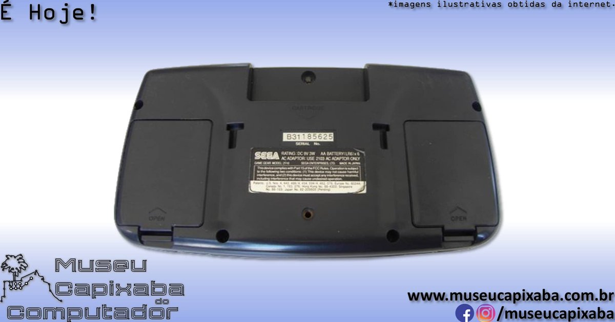 museucapixaba's tweet photo. É hoje! O videogame SEGA Game Gear de 1990.
+em https://t.co/WPtqF0raEp
#MuseuCapixaba #mcc #éhoje #museu #Tecnologia #Retro #Geek #ES #OnThisDay #SEGA #GameGear #Genesis #Mastersystem #Megadrive #Videogame #Zilog #Z80 #LCD #MajescoEntertainment #NintendoGameBoy #ProjectMercury https://t.co/TVnqqRuvoR