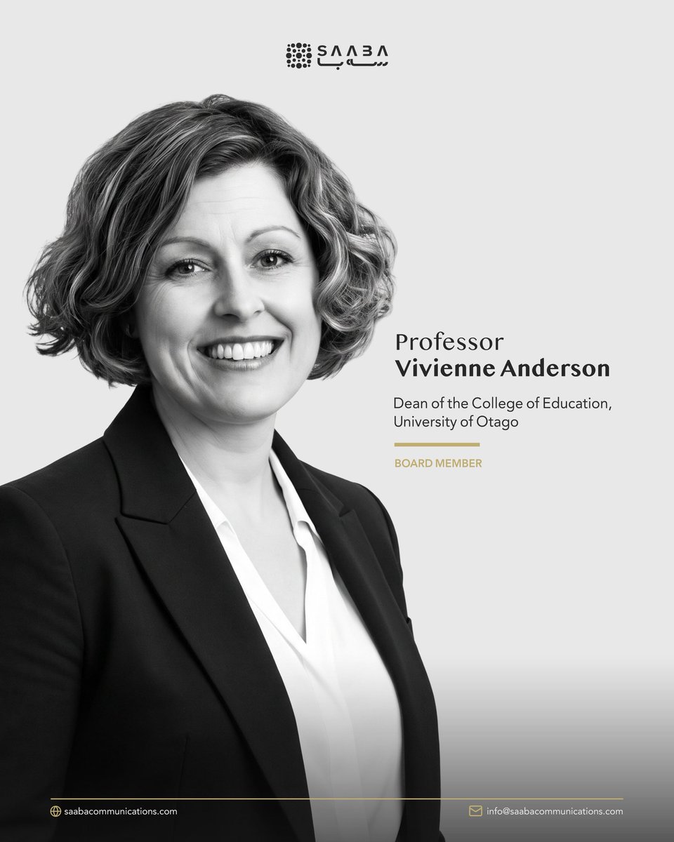 SaabaComms's tweet photo. Vivienne Anderson is Professor of Education at the University of Otago, Aotearoa New Zealand, and co-Director of the University’s Centre for Global Migrations. From 2021 to 2026 she served as Dean of the College of Education.

A former teacher, she holds a PhD from the University of Otago examining gender and internationalisation policy in Aotearoa New Zealand. Her research addresses educational mobility; education policy, practice and equity; and education pathways for displaced and resettled children and young people. She is a foundation member of the University’s Scholars at Risk Working Group.