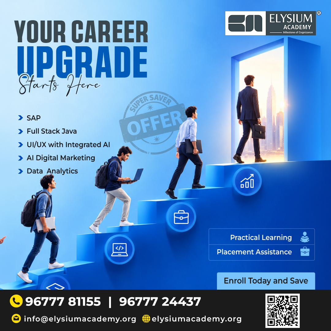 elysiumacademy's tweet photo. π Degree in Hand? Now Build Skills That Get You Hired! π₯
#elysiumacademymadurai #ittraining #softwaretraining #techskills #careertraining #joborientedcourses #fullstackjava #saptraining #dataanalytics #digitalmarketing #uidesign #practicallearning https://t.co/fgp32YXO8W