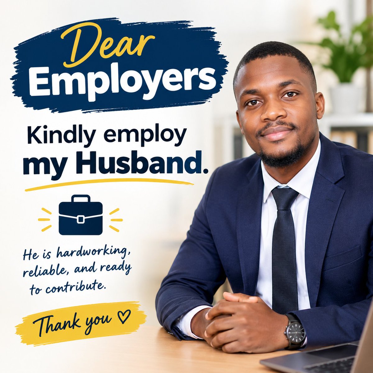 upendocharity1's tweet photo. Dear Employers🧎‍♀️
He has 5yrs experience in Credit Analysis with a Bachalor's Degree in Economics and Statisgics, Second Class Upper. 
I highly recommend him for any opportunity that comes. My DM is open, He will share his CV immediagely. 
When a Man WINS, we WIN https://t.co/xqk0a3zf7x