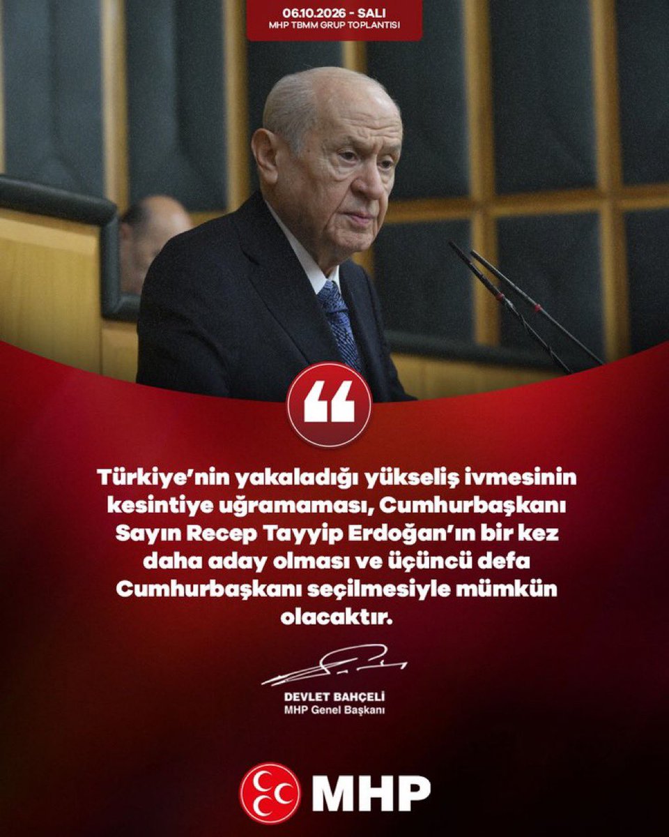 halilburakarkaz's tweet photo. Türkiye’nin yakaladığı yükseliş ivmesinin kesintiye uğramaması, Cumhurbaşkanı Sayın Recep Tayyip Erdoğan’ın bir kez daha aday olması ve üçüncü defa Cumhurbaşkanı seçilmesiyle mümkün olacaktır.

MHP Genel Başkanı,
Liderimiz Devlet BAHÇELİ https://t.co/X9tG8GY1Wz