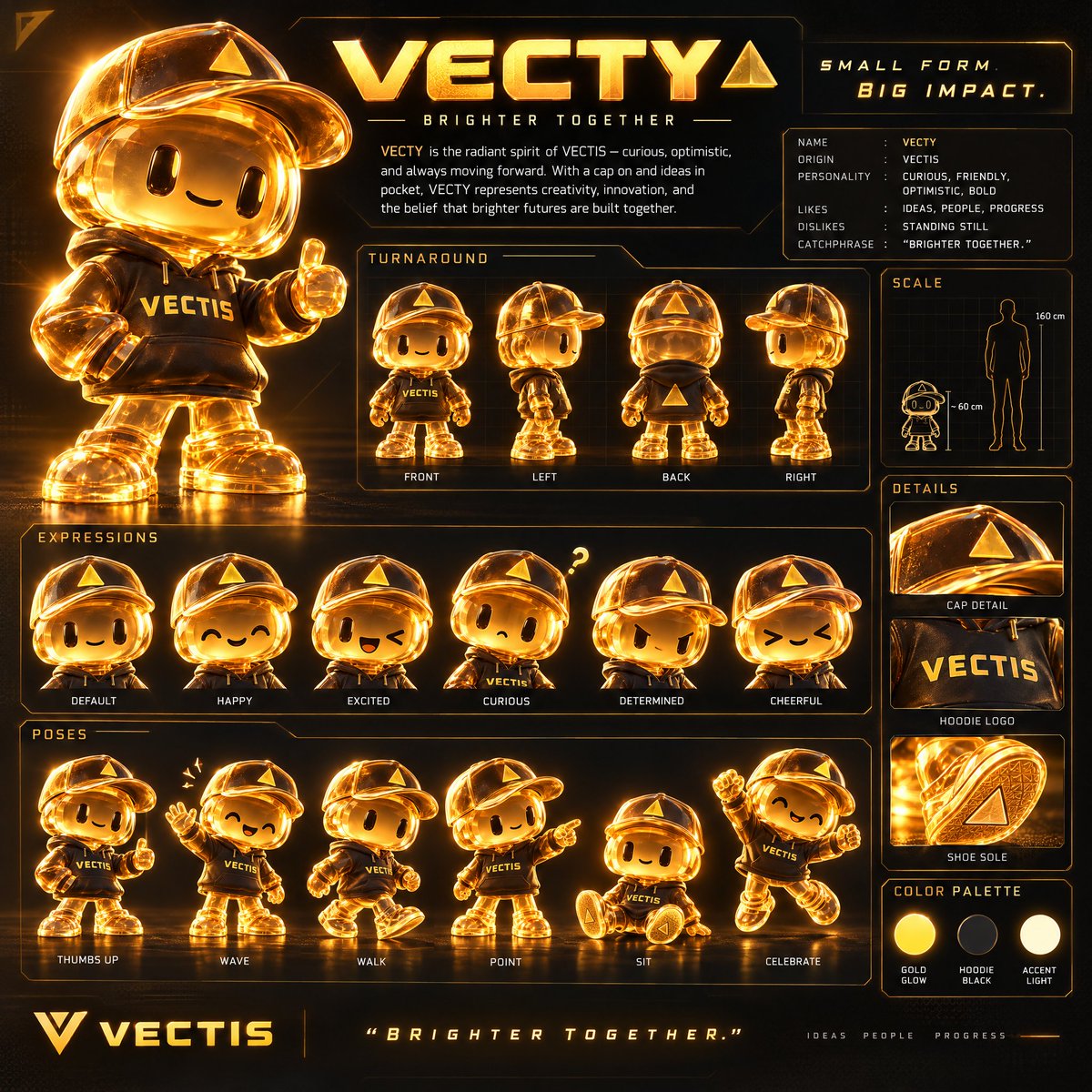 3amer_osama's tweet photo. Introducing VECTY! The radiant spirit of VECTIS and my official mascot challenge entry! With a cap on and ideas in pocket, VECTY represents creativity, innovation, and progress. Small form, big impact! Let's build a brighter future together. @vectisfamily $VECTIS https://t.co/6epvtGCy21