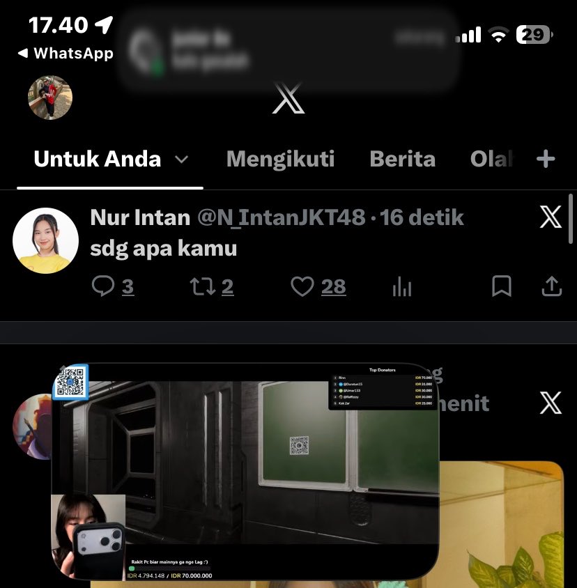 riefsdh's tweet photo. @N_IntanJKT48 nonton auww ni kamu ga live tannnn https://t.co/tSWCNBUCwv