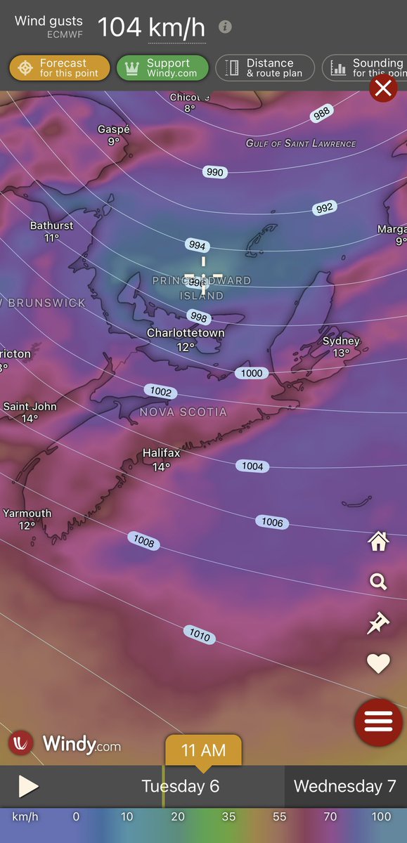 HouckisPokisewx's tweet photo. Strong winds near PEI today gusts of 90-100km/h #pestorm https://t.co/1rQSPi88zs