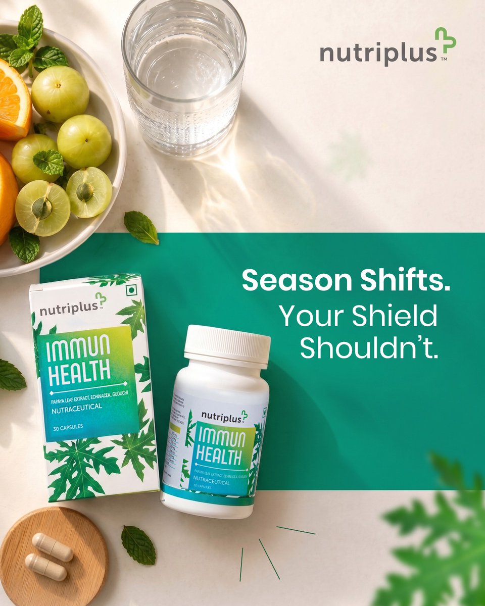 QNET_India's tweet photo. Season shifts. Your shield shouldn’t.🛡️🌿

Empower your natural defenses every day with the botanical strength of Nutriplus ImmunHealth. Stay a step ahead of the changing weather.

#NutriplusImmunHealth #Immunity #Wellness #HealthyLiving #QNETIndia https://t.co/kdT1ZocXAU