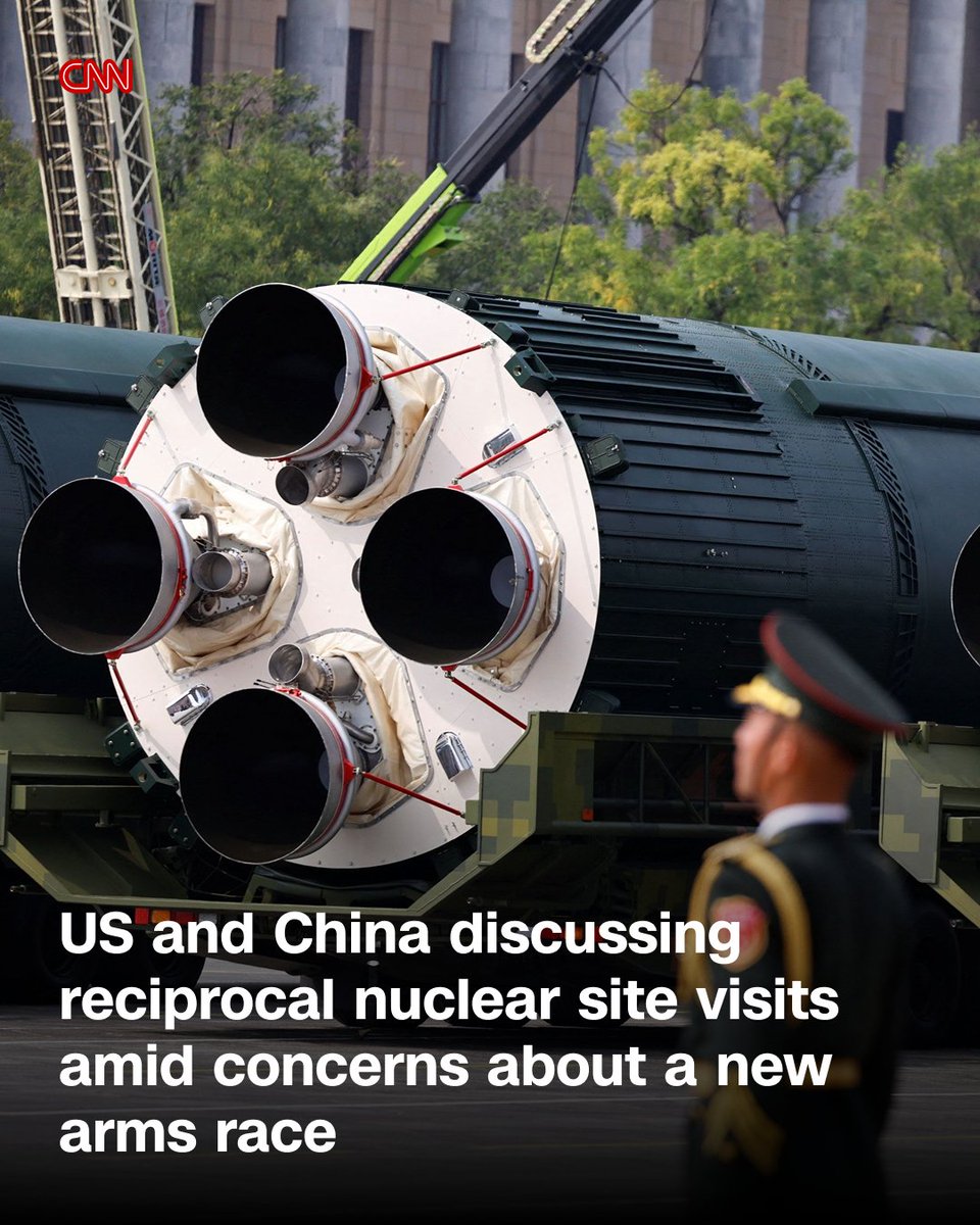 CNN's tweet photo. The Trump administration has discussed beginning reciprocal nuclear site visits with China and plans to continue pushing for that possibility during in-person meetings in the coming months, according to sources familiar with the matter. https://t.co/CpOYjGfGM3 https://t.co/n9DKwi17E1